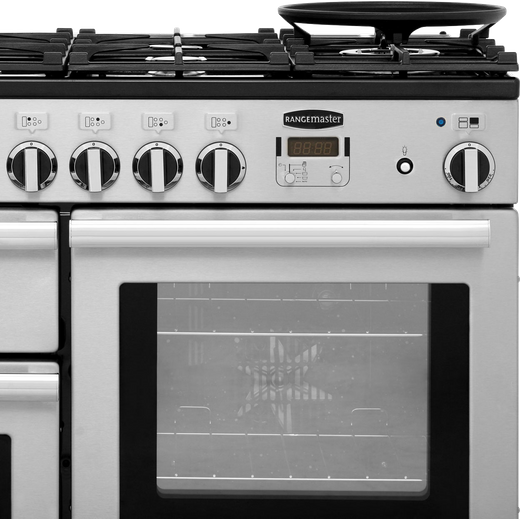 Rangemaster Professional Deluxe 110cm Dual Fuel Range Cooker - Stainless Steel