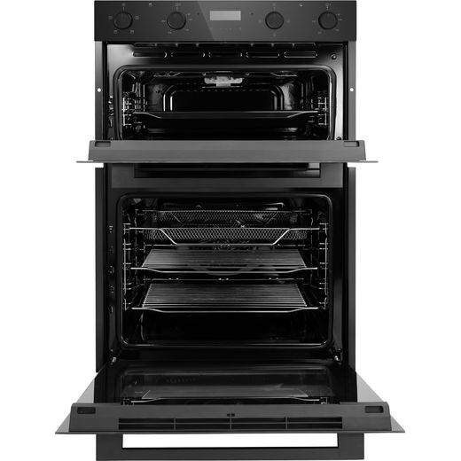 Russell Hobbs RH89DEO2004B Built In Electric Double Oven - Black - Doors open
