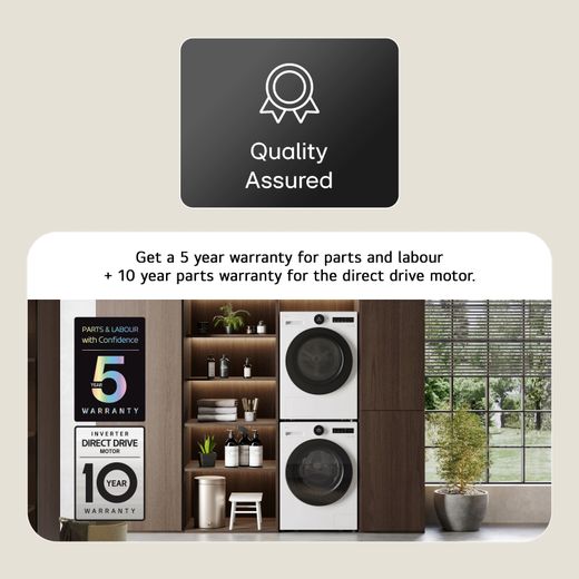 LG Series 7 AI Direct Drive™ F4X7009TWB 9kg WiFi Connected Washing Machine with 1400 rpm - White - Warranty