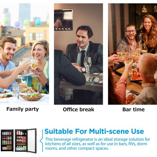 Midea Wine Cooler - Black - annotation- multi screen use shot