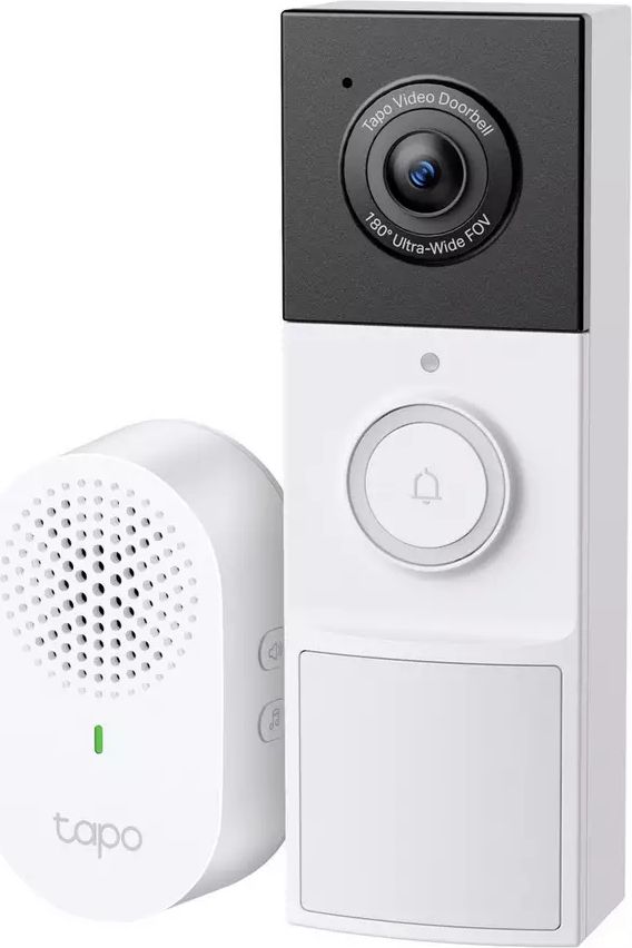 TP-Link - Tapo Smart Doorbell - D210 - 2K Resolution - White