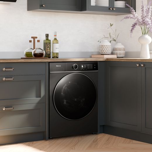 Hisense 5i KitchenFit Series WF5I1045BBQ 10.5kg Washing Machine with 1400 rpm - Black - Washing machine in kitchen
