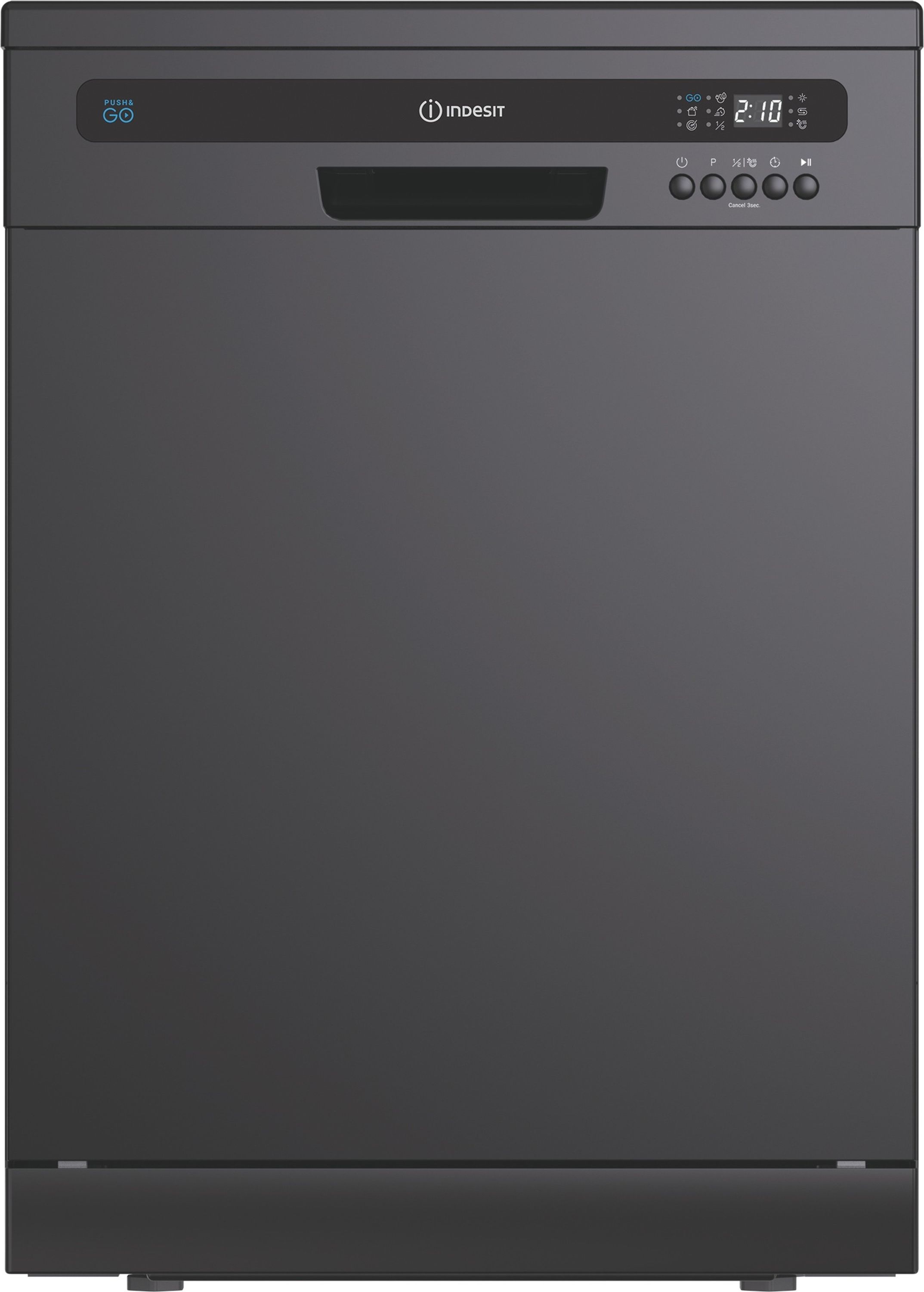 Image of Indesit IN2FE13CNO7BUK Full Size Dishwasher - Black - E Rated, Black