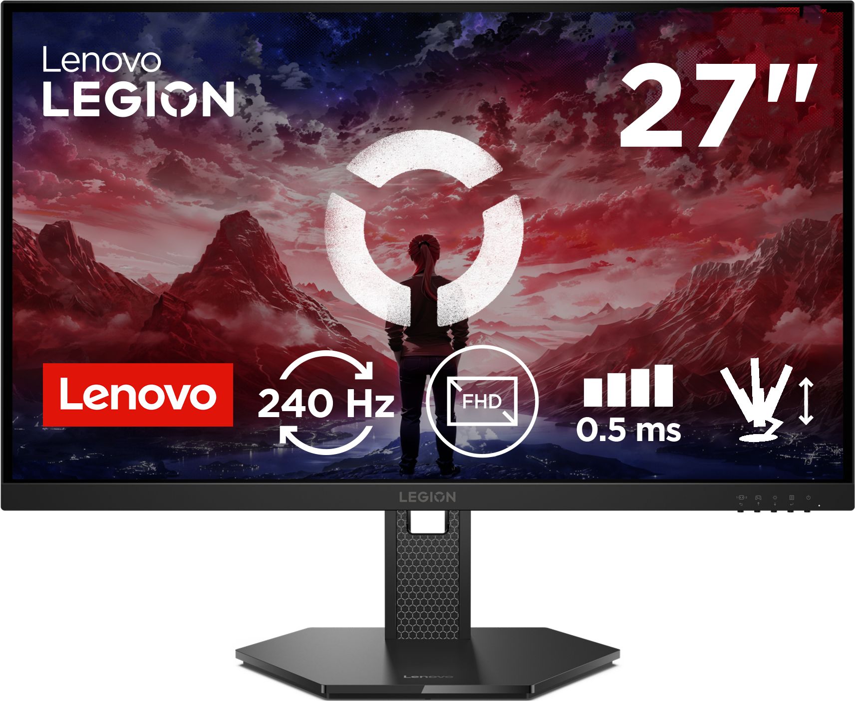 Lenovo Legion 27-10 27" QHD 240Hz Gaming Monitor - NVIDIA G-SYNC - Black