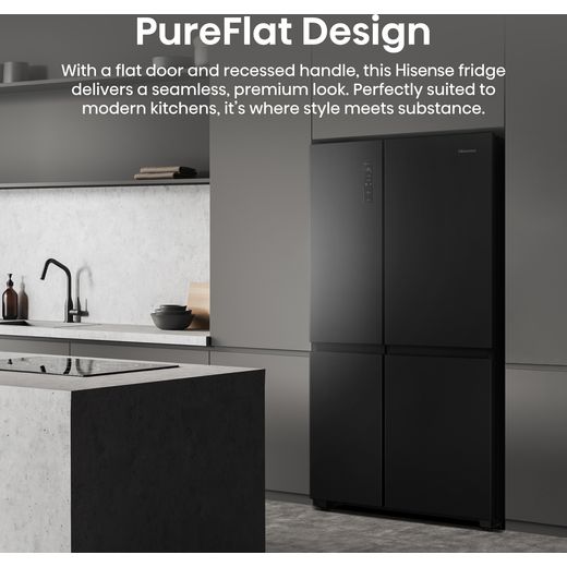 Hisense PureFlat American Fridge Freezer - Black Stainless Steel - Annotation - PureFlat Design