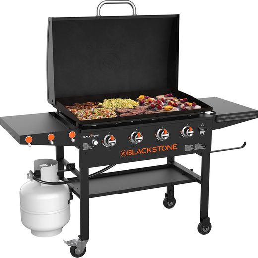 Blackstone 36in Griddle with Hood Gas Barbecue - Black - Right perpsetive shot