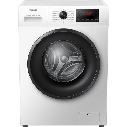 Hisense WFPV9014EM 9Kg Washing Machine with 1400 rpm - White - E Rated