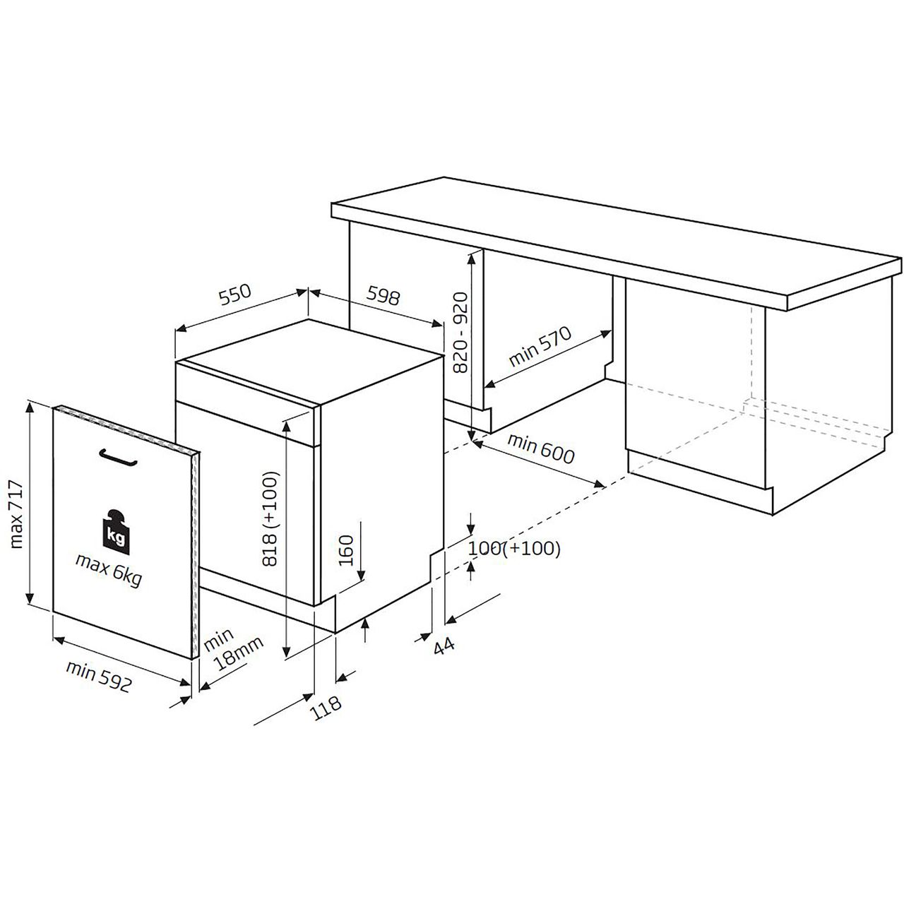 beko din28r22 fully integrated standard dishwasher