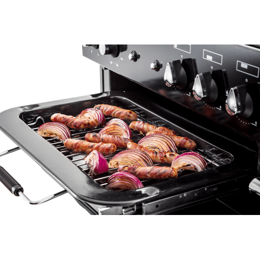 Rangemaster Toledo + TOLP110DFFGB/C 110cm Dual Fuel Range Cooker - Black / Chrome