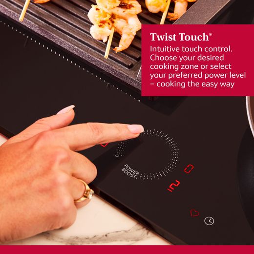 NEFF N70 T56FHS1L0 59cm Induction Hob - Black - annotation - twist and touch shot