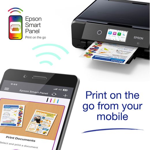 Epson Wireless Inkjet Printer - Black - annotation - print from mobile