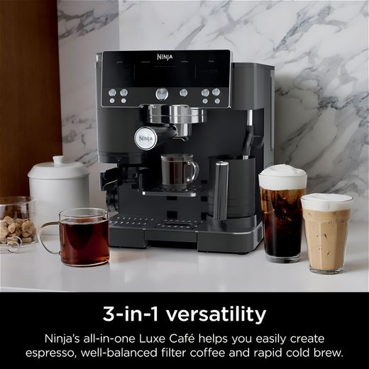 Ninja Luxe Café Premier Espresso Coffee Machine - Midnight Black - Annotation - 3 in 1 shot