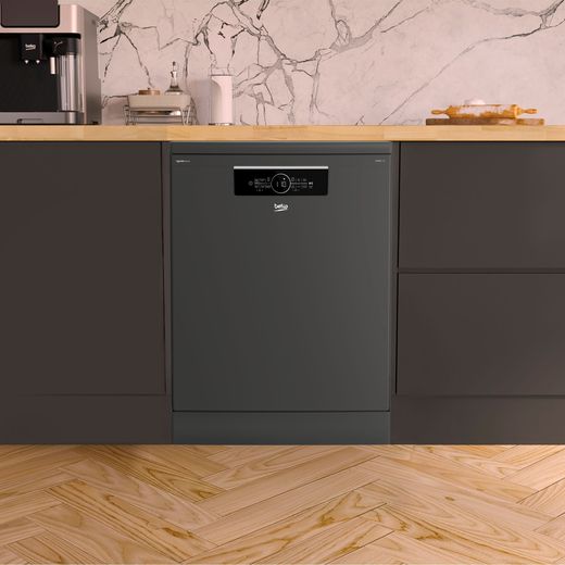 Beko PowerIntense™ Standard Dishwasher - Graphite - Dishwasher in kitchen shot