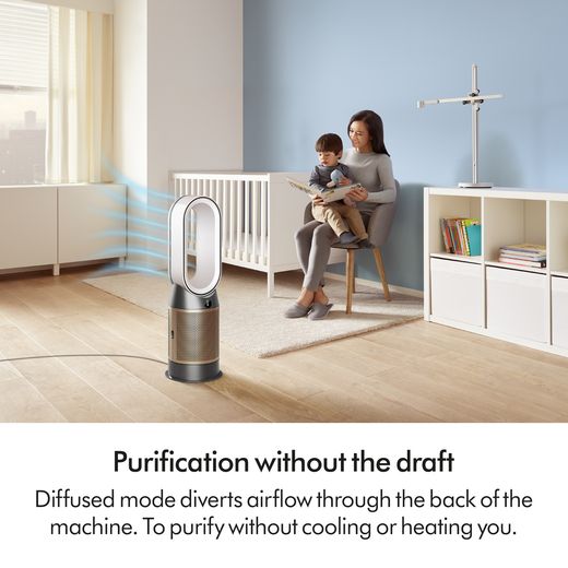 Dyson Hot+Cool HP2 De-Nox Air Purifier - White / Gold - Annotation - Purification with no draft shot