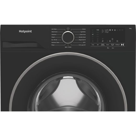 Hotpoint AntiStain HB113BANTISTAINUK 11kg Washing Machine with 1400 rpm - Black - control panel shot