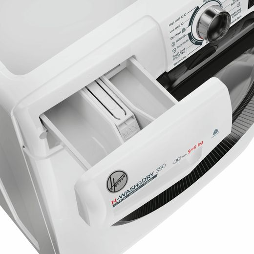 Hoover 9Kg / 6Kg Washer Dryer - White - Detergent drawer open