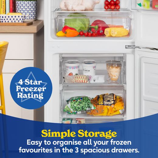 Russell Hobbs RH181TNF552E1W 181cm 60/40 Frost Free Fridge Freezer - White - Annotation - simple storage shot
