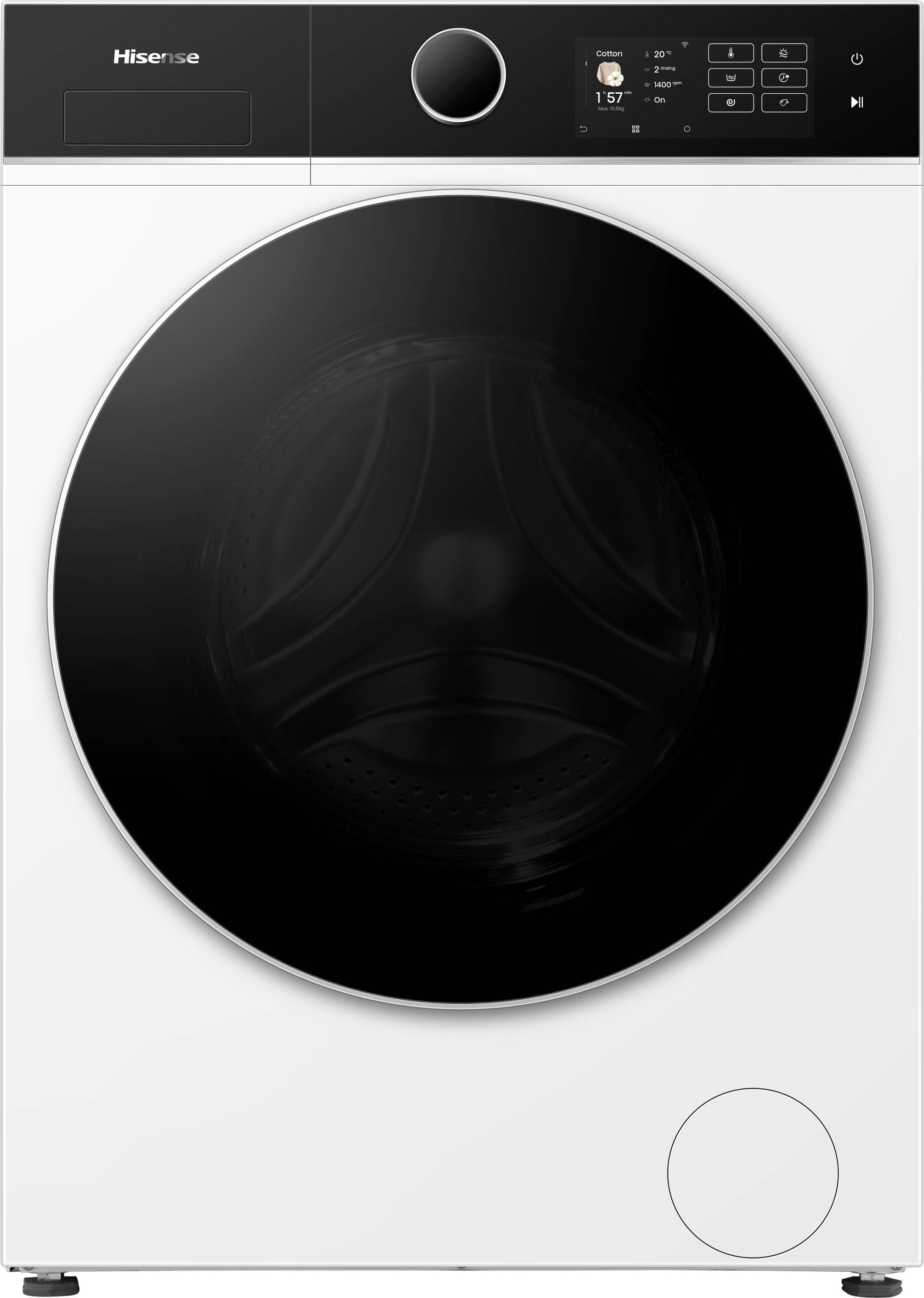 Image of Hisense 5i KitchenFit Series WD5I1045BWQ Wifi Connected 10.5Kg/6Kg Washer Dryer with 1400 rpm - White - D Rated [Wash&Dry], A Rated [Wash Only], White