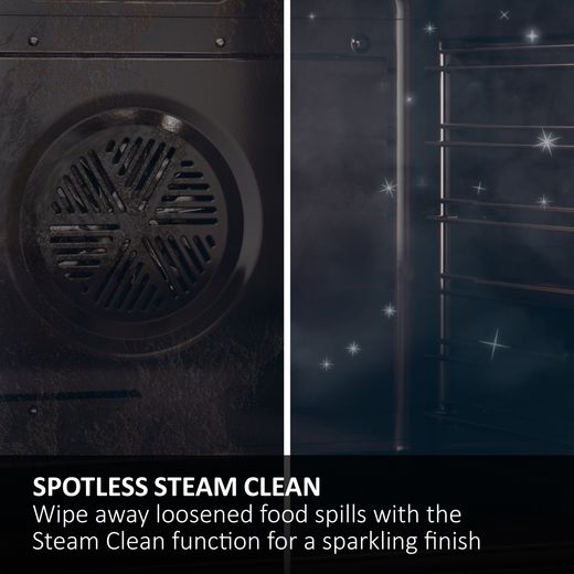 Haier ID Series 2 Built In Electric Single Oven - Black - Annotation - Steam clean shot