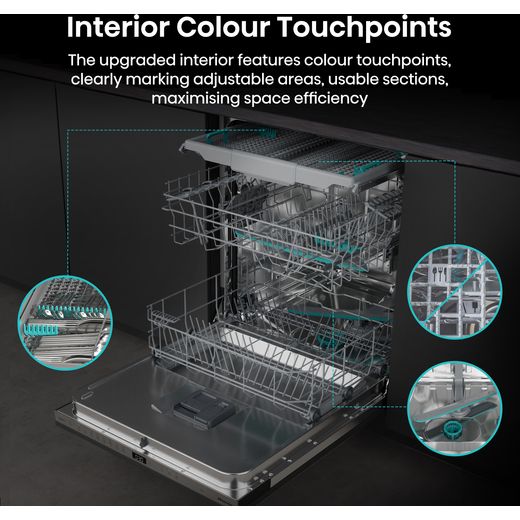 Hisense Integrated Standard Dishwasher - Black - Annotation - Interior colour touchpoints