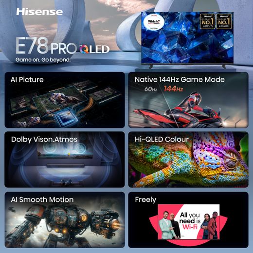 Hisense E78S PRO 65" 4K Ultra HD QLED Smart Freely TV [2026] - Annotation - Features