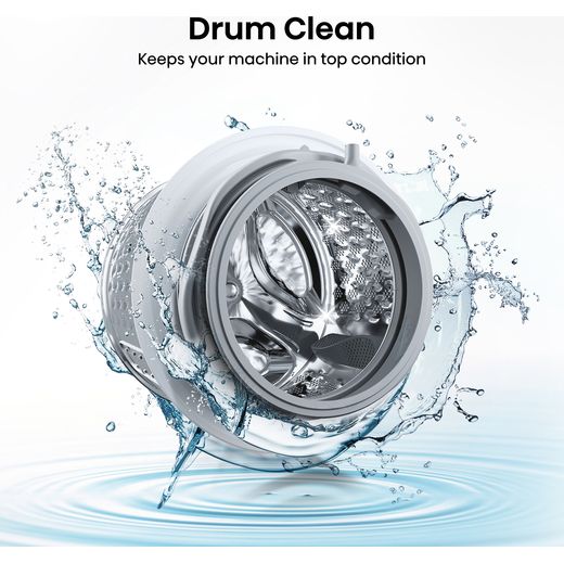 Hisense 1Q Series WF1Q8041BW 8kg Washing Machine with 1400 rpm - White - Annotation -  Drum clean shot