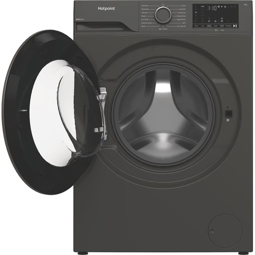 Hotpoint AntiStain H 101G ANTI STAIN UK Washing Machine with 1400 rpm - Graphite - Front with door open shot