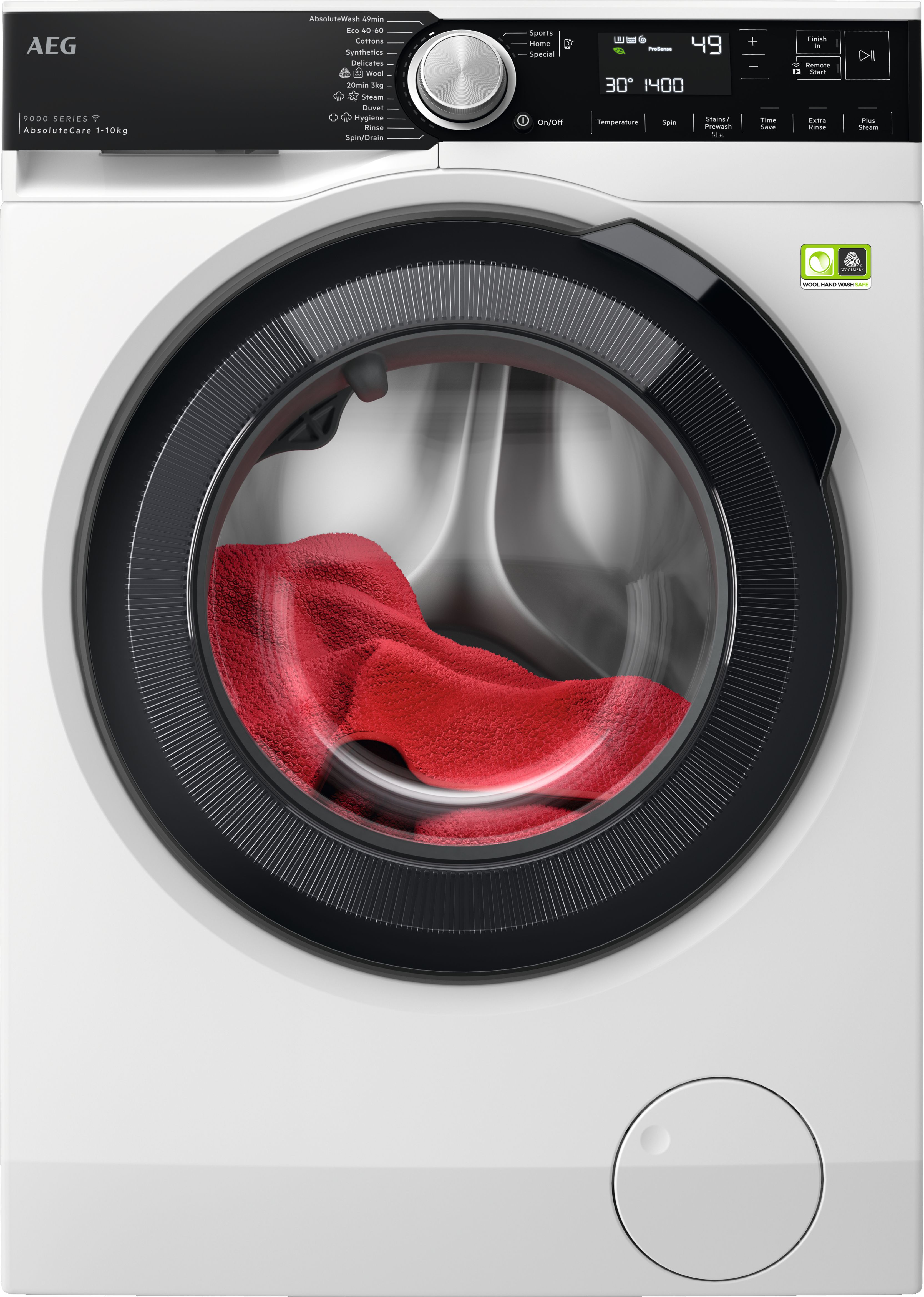 AEG 9000 AbsoluteCare LFR95146WS 10kg Washing Machine with 1400 rpm - White - A Rated, White
