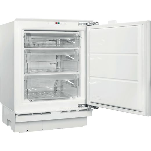 Hotpoint Integrated Under Counter Freezer - Right perspective with door open shot
