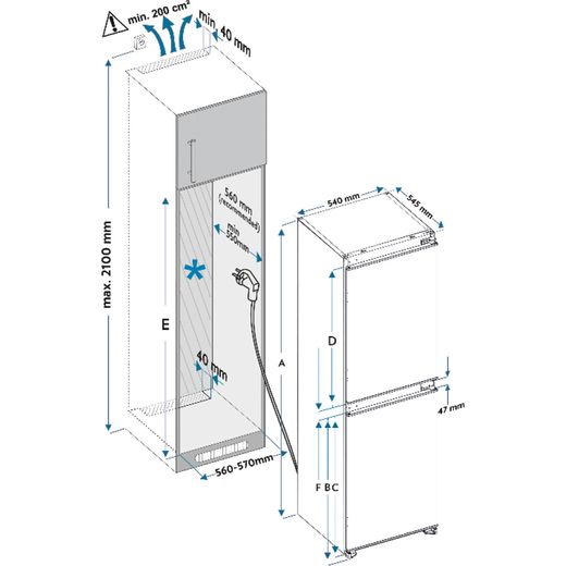 Russell Hobbs 230L Fridge Freezer | RH177BIFFFF1E2_WH | ao.com
