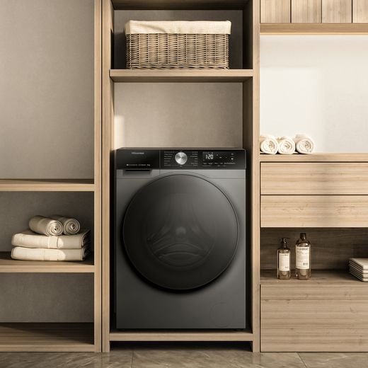 Hisense WF3S1243BT3 Washing Machine Titanium- Washing machine in utility room shot 