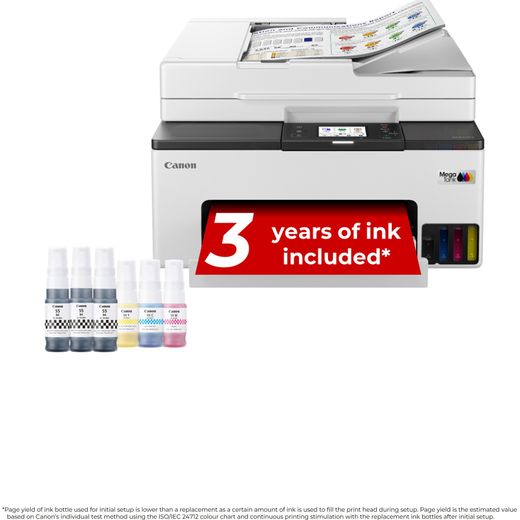 Canon MAXIFY GX2050 Wireless Inkjet Printer - White - Annotation - 3yr ink included shot
