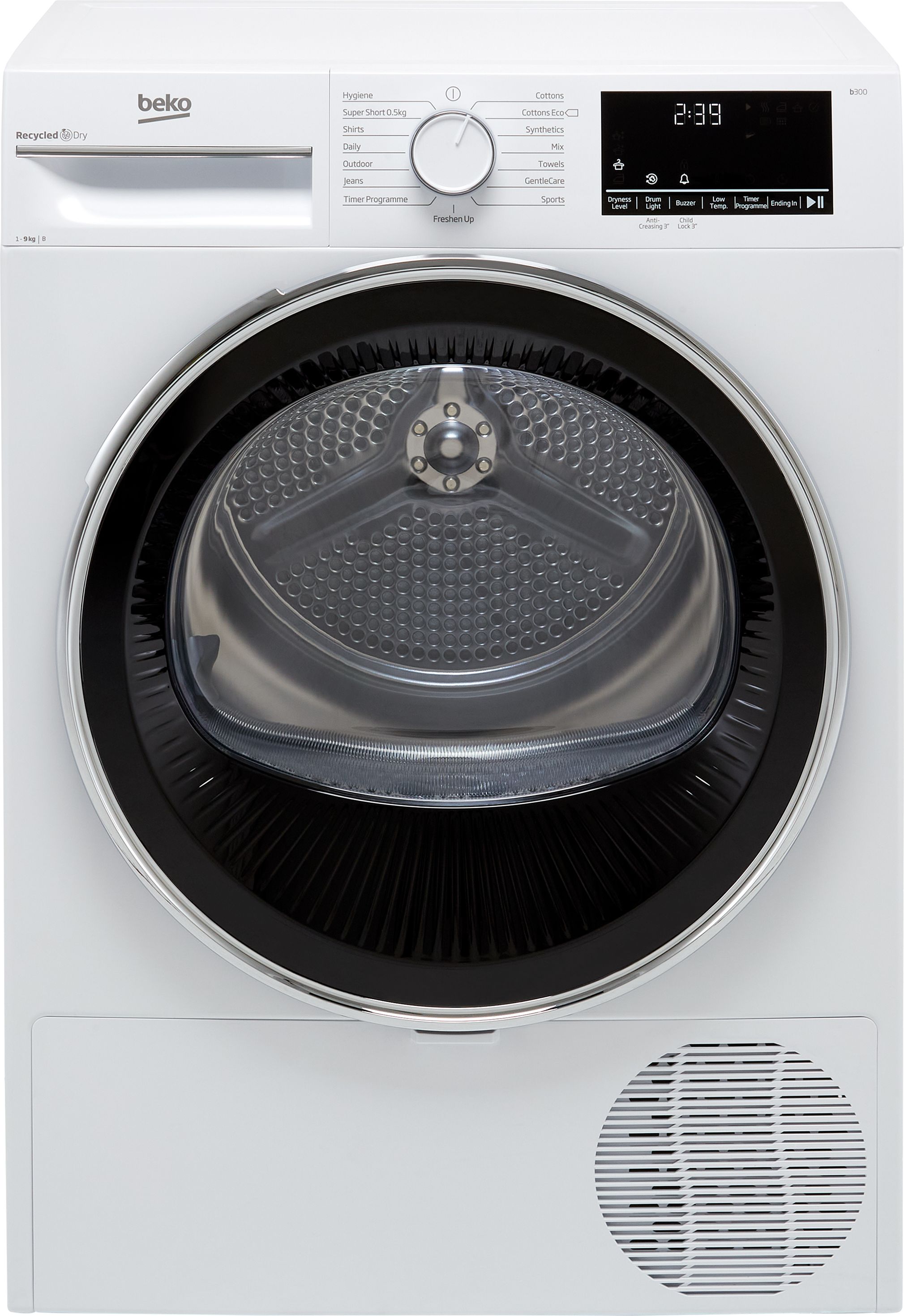 Beko B3T4911DW 9Kg Condenser Tumble Dryer - White - B Rated, White