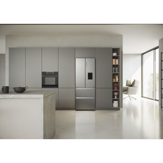 Haier American Fridge Freezer - Platinum Inox - Fridge freezer in kitchen