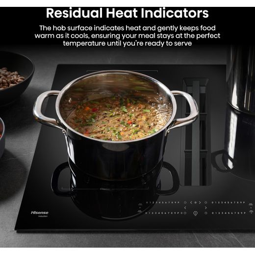 Hisense Hi6 HEH8432BSCWF Venting Induction Hob - Black - Annotation - Residual heat shot 