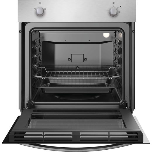 Candy F IDCP X200 Built In Electric Single Oven - Stainless Steel - front with door open shot