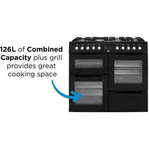 Beko KDVF100K 100cm Dual Fuel Range Cooker - Black