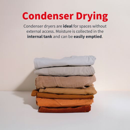 Sharp KD-NCB8S7GW91-EN 8Kg Condenser Tumble Dryer - White - Annotation - Condenser drying