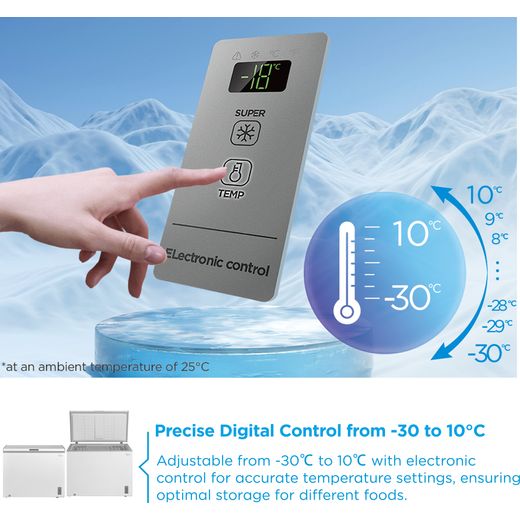 Midea MDRC345FZE01 Chest Freezer - White - Annotation - Temp control shot