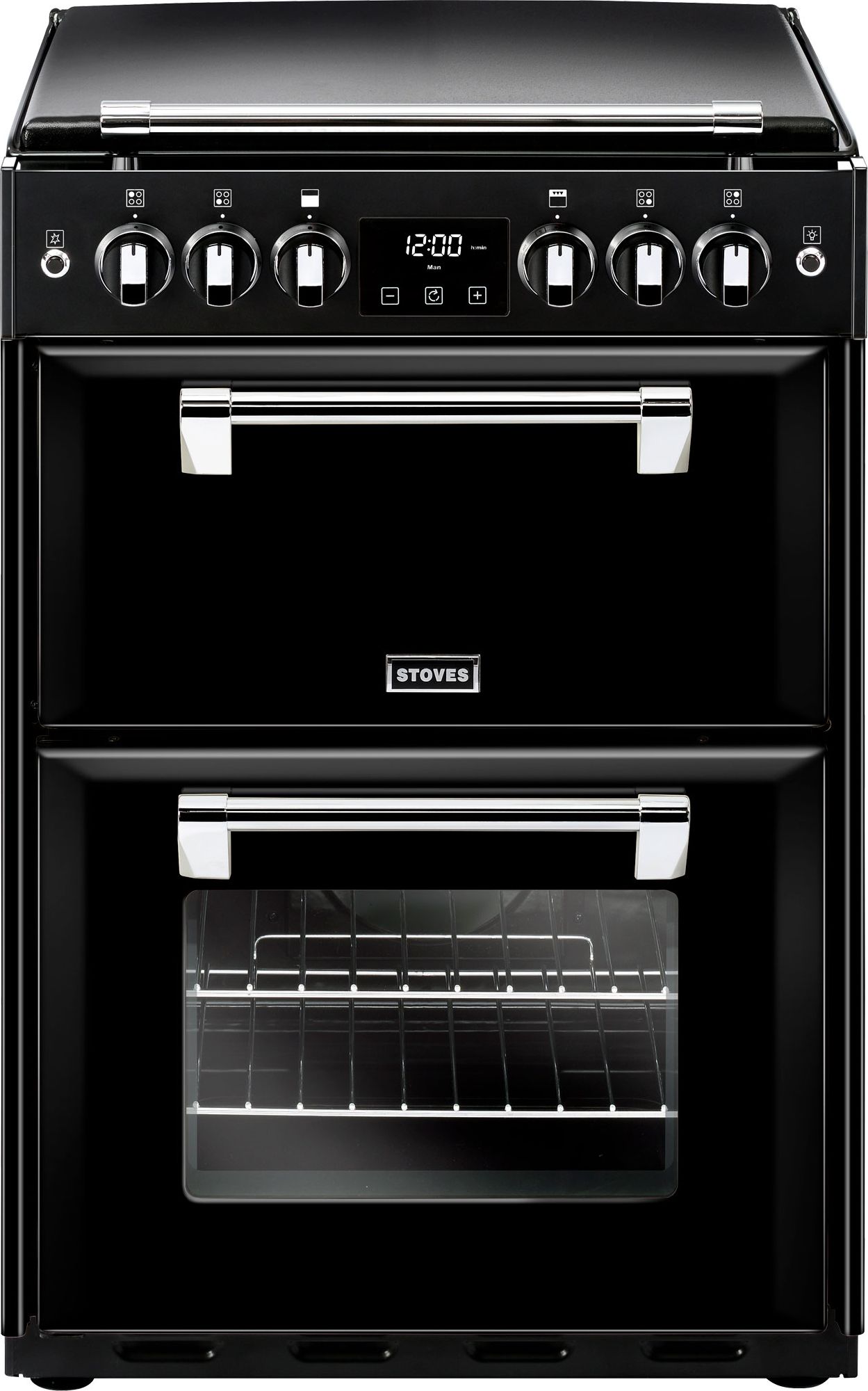 Stoves Richmond600G 60cm Freestanding Gas Cooker with Full Width Electric Grill - Black - A+/A Rated, Black