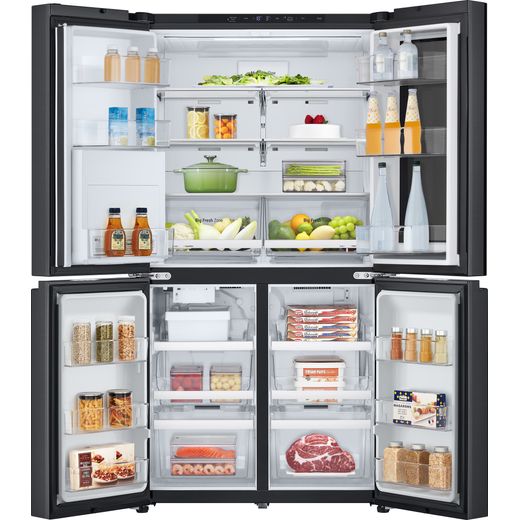 LG InstaView™ American Fridge Freezer - Essence Black Steel - Doors open
