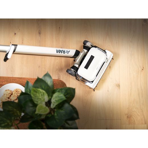 Gtech AirRAM 3 1-03-270 Cordless Vacuum Cleaner with up to 30 Minutes Run Time - White - Top view of vacuum cleaning shot