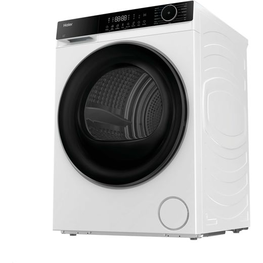 Haier X Series 5 HD90-D357U1-UK Wifi Connected 9Kg Heat Pump Tumble Dryer - White - Left perspective shot