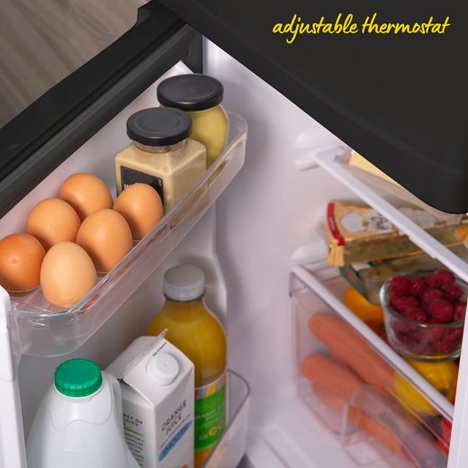 Russell Hobbs RH85UCFF482E1B Under-Counter Fridge Freezer in Black - Annotation - Adjustable thermostat shot