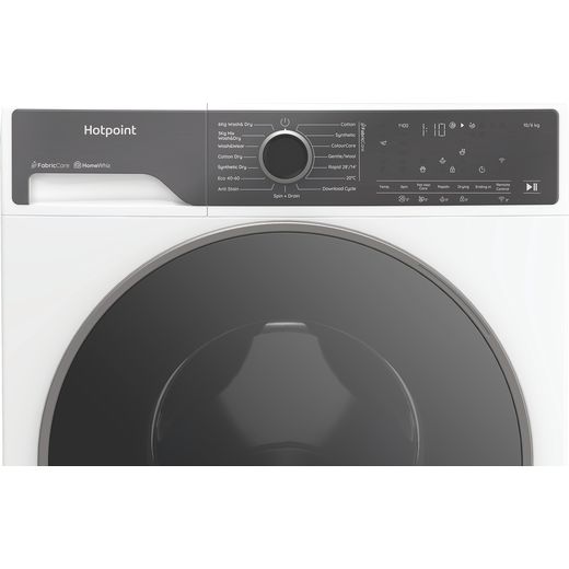 Hotpoint FS Washer Dryer HPD 1093 CARE UK 10Kg / 6Kg Washer Dryer with 1400 rpm - White - Close up shot