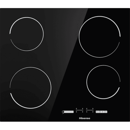 Hisense Built In Electric Double Oven and Ceramic Hob Pack - Stainless Steel / Black  - Front hob shot