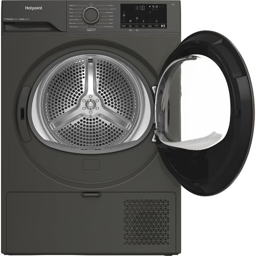 Hotpoint FabicCare C HSD 82M GG UK 8Kg Heat Pump Tumble Dryer - Graphite - Door open