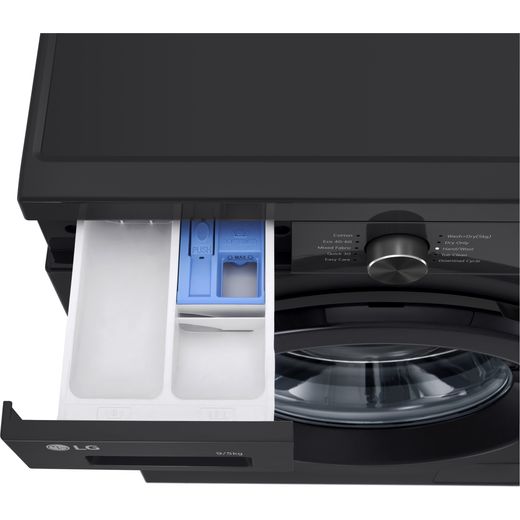 LG X10 Series ThinQ™ W4X1095NNK Wifi Connected 9Kg / 5Kg Washer Dryer with 1400 rpm - Black - Detergent tray shot