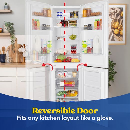 Russell Hobbs RH181TNF552E2W 181cm 50/50 Frost Free Fridge Freezer - White - Annotation - Reversible door