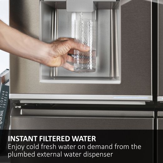 Haier SBS 90 Series 5 American Fridge Freezer - Stainless Steel  - Annotation - Plumb water shot